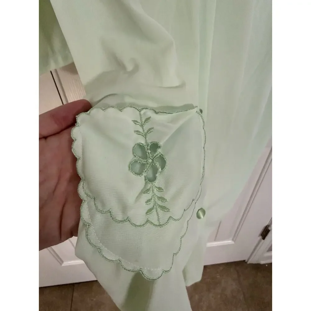 Vintage 1950s Gaymode Penney’s Mint Green Nightgown Robe L